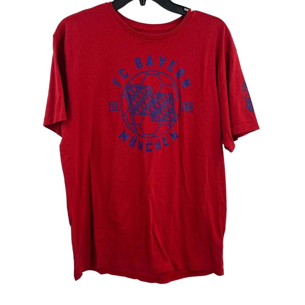 adidas F.C Bayern Munich Men Soccer Tee Football Red‎ Large